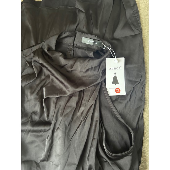 Zesica Black Cowl Neck Sleeveless Dress Women's XL Party Cocktail Halter - Picture 4 of 6